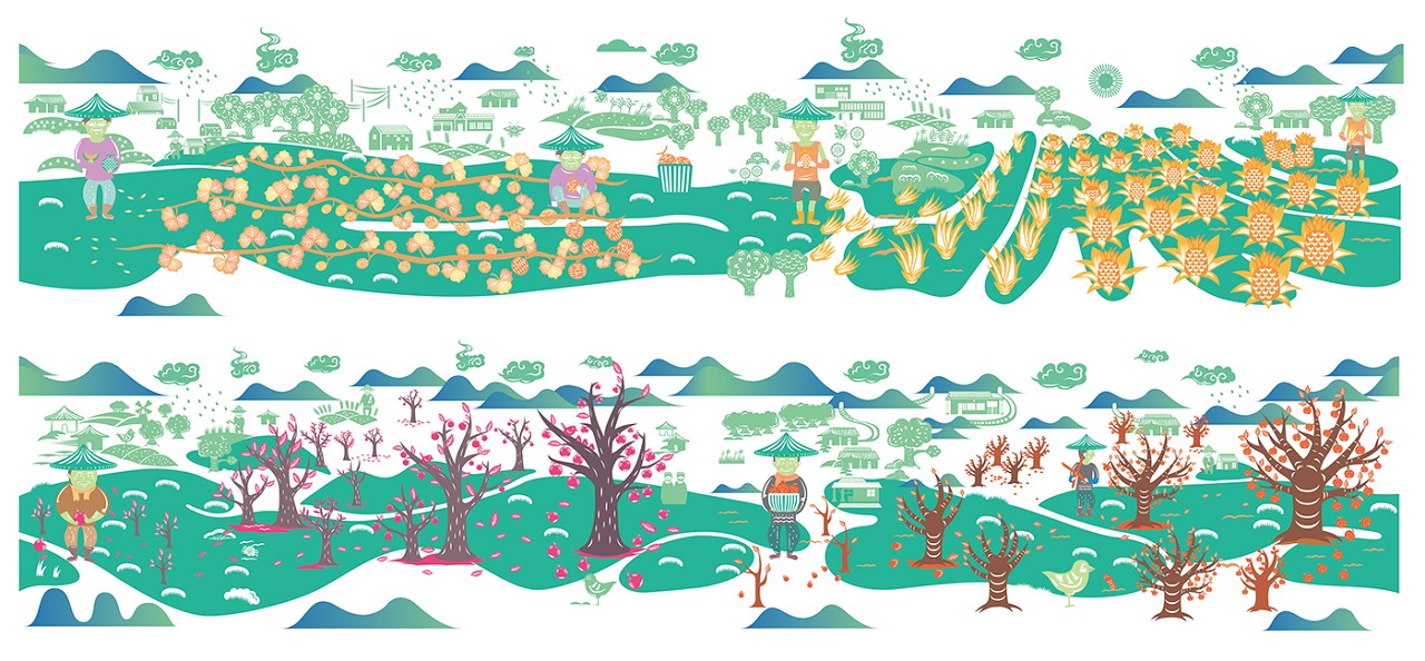 水果脆片包裝插畫(huà)